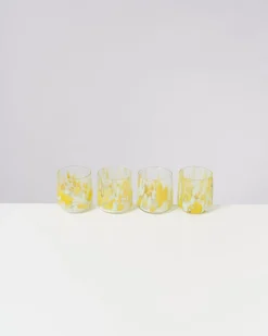 Alegria Glas klein gelb sand 4er-Set