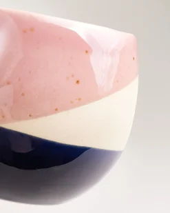 Bica Tasse groß rosa sand dunkelblau