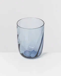 Calma Glas groß swirl blau