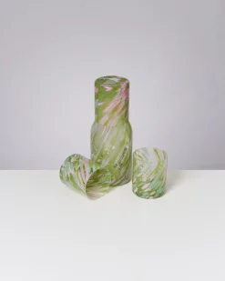 Joia Glas groß drops grün rosa