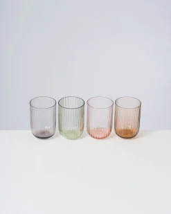 Joia Glas klein riffled grau