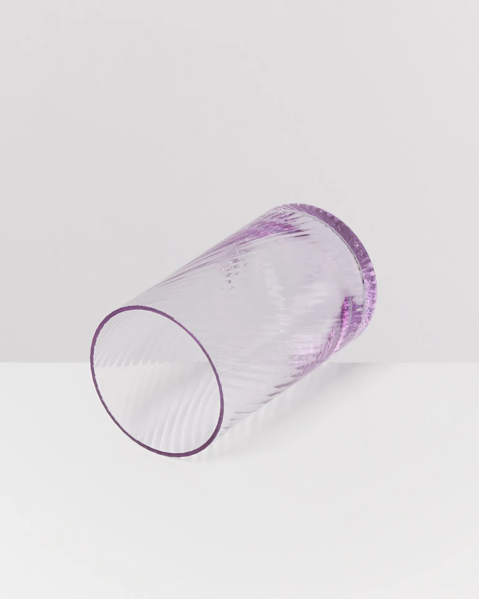 Leiria Glas klein riffled lila 6er-Set