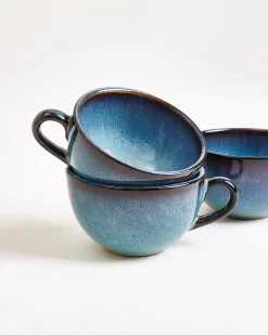 Madeira Cappuccinotasse & Untertasse klein classic grünblau 4er-Set