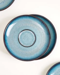Madeira Teetasse & Untertasse groß classic grünblau 6er-Set