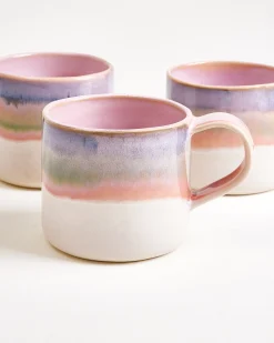 Nódoa Tasse groß dipped rosa blau 6er-Set