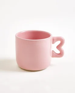 Seia Tasse & Untertasse Herz orange rosa